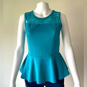 Ambiance Apparel Blue Peplum Top